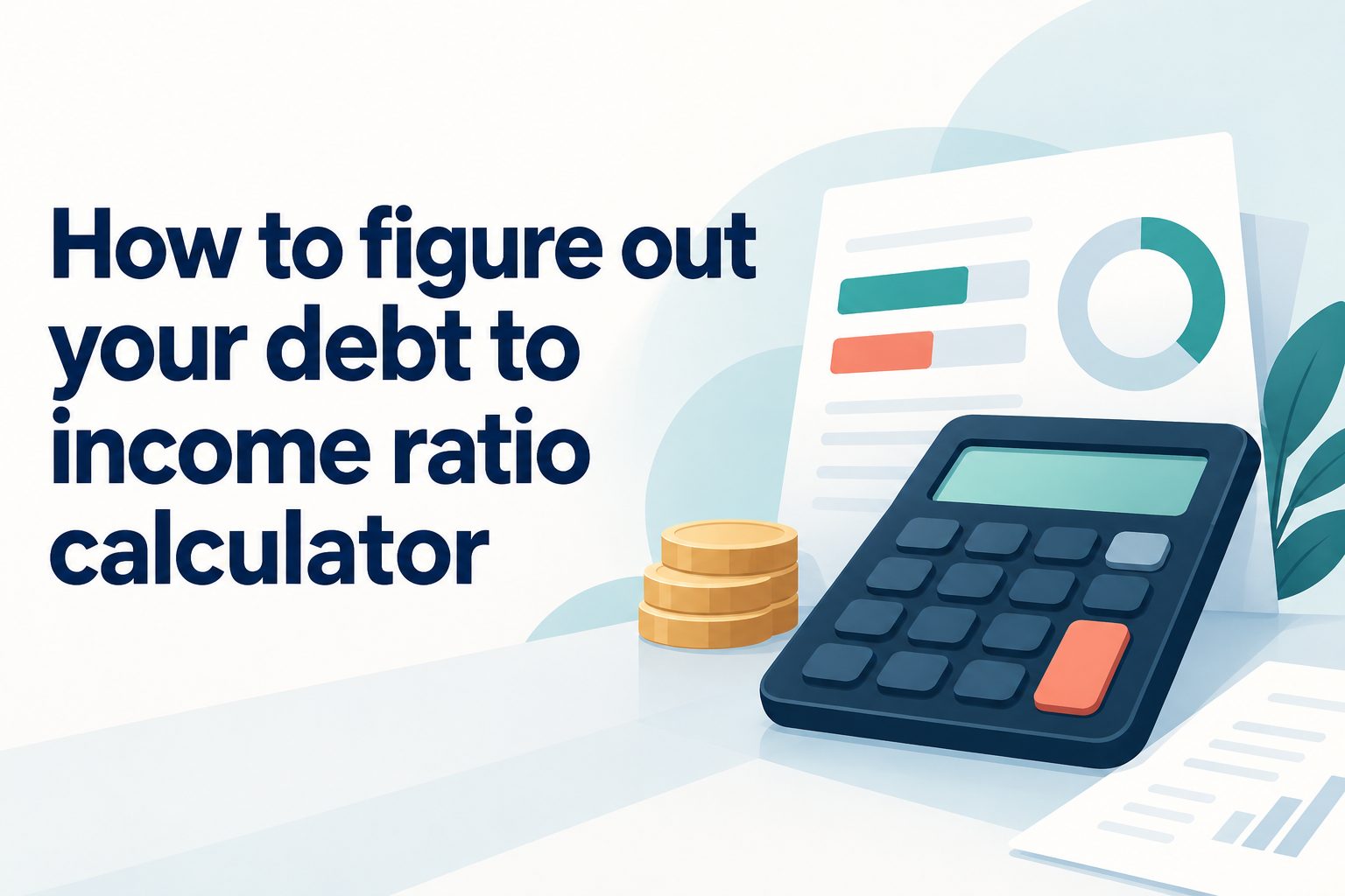 Person using a calculator beside bills to work out their debt-to-income ratio
